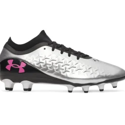 Under Armour Magnetico Pro 6 Gras Voetbalschoenen (FG) Zwart Metallic Silver Felroze