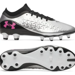 Under Armour Magnetico Pro 6 Gras Voetbalschoenen (FG) Zwart Metallic Silver Felroze