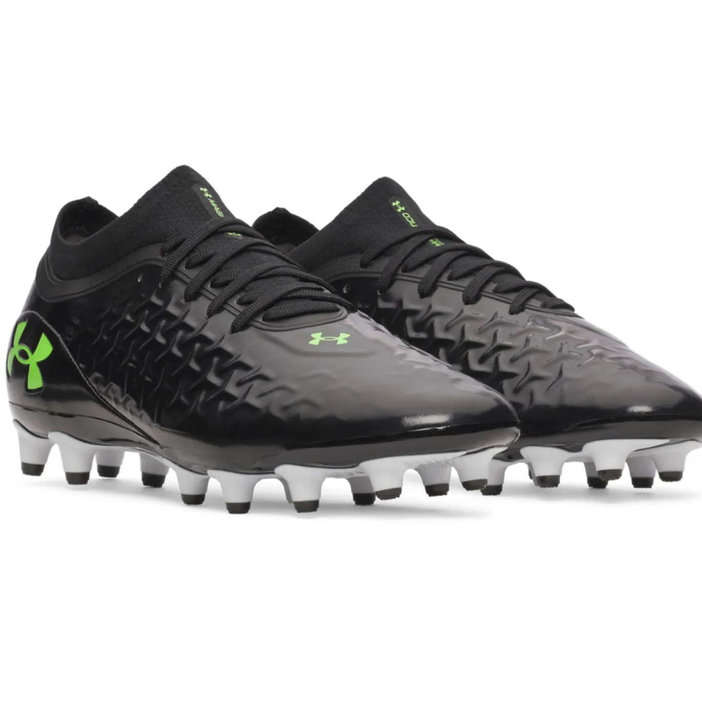 Under Armour Magnetico Pro 6 Gras Voetbalschoenen (FG) Zwart Metallic Black Neongroen