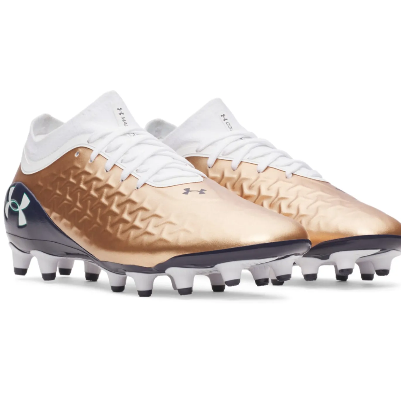 Under Armour Magnetico Pro 6 Gras Voetbalschoenen (FG) Wit Bruin Donkergrijs