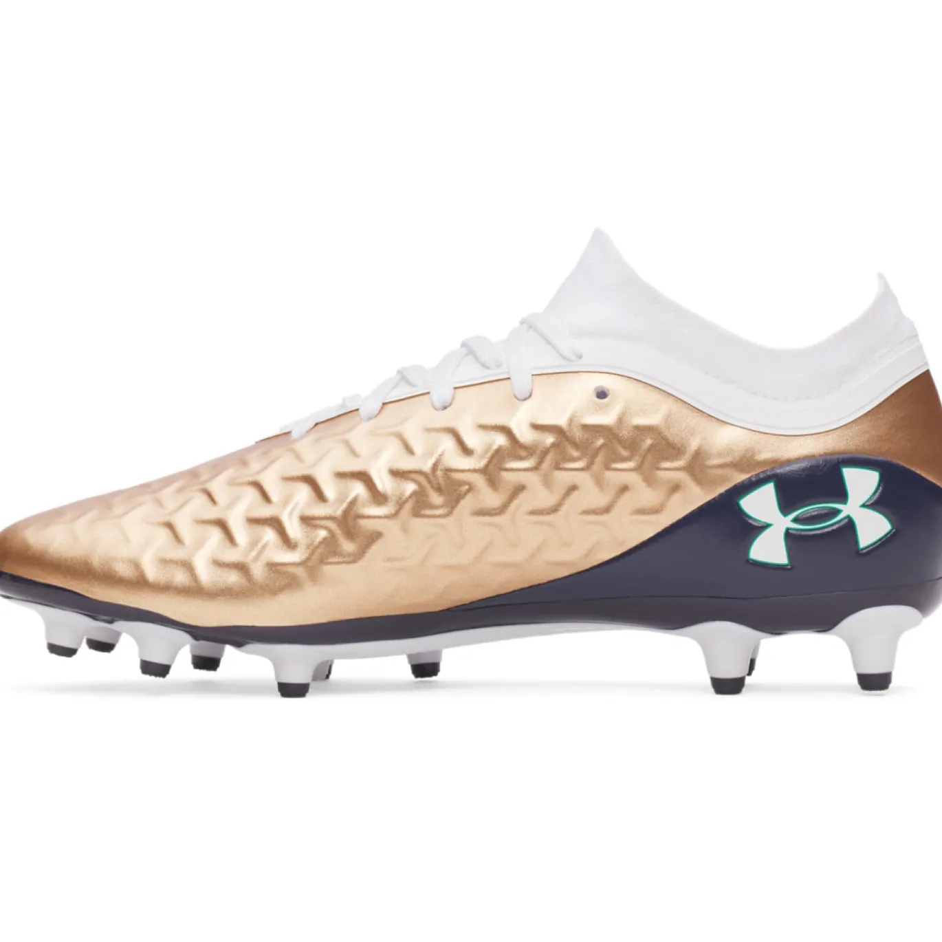 Under Armour Magnetico Pro 6 Gras Voetbalschoenen (FG) Wit Bruin Donkergrijs