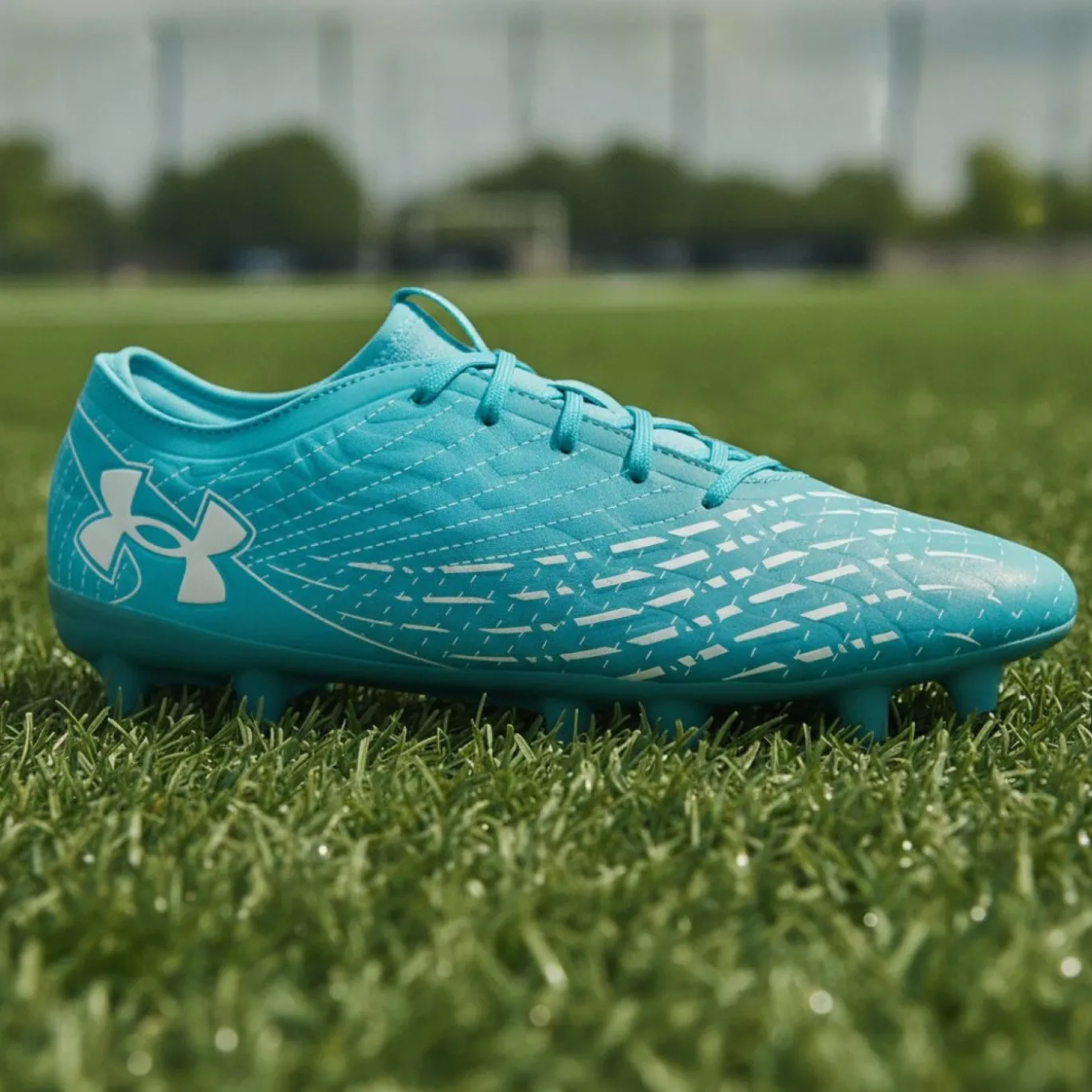 Under Armour Magnetico Select 5 Gras Voetbalschoenen (FG) Azuurblauw Wit