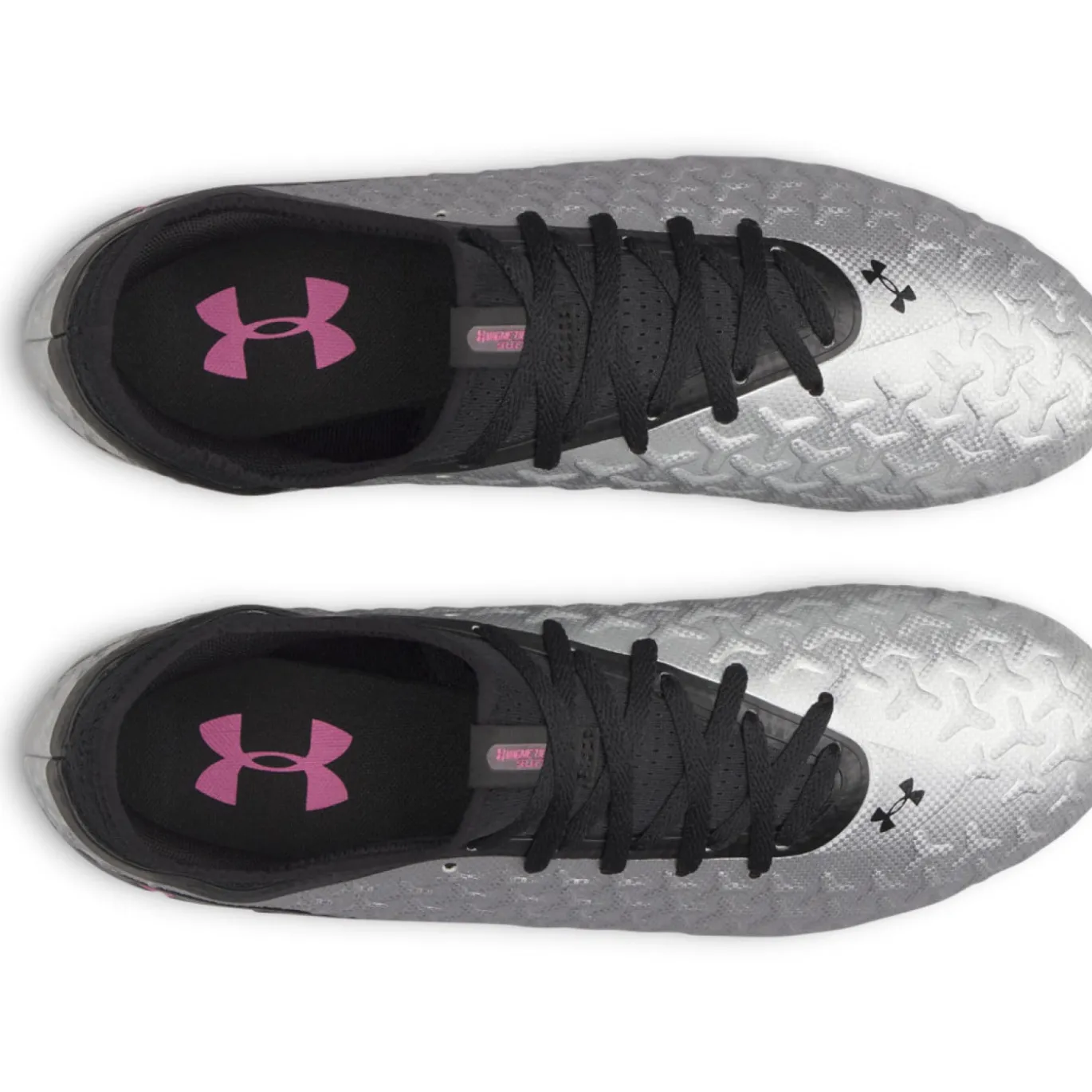 Under Armour Magnetico Select 6 Gras Voetbalschoenen (FG) Zwart Metallic Silver Felroze
