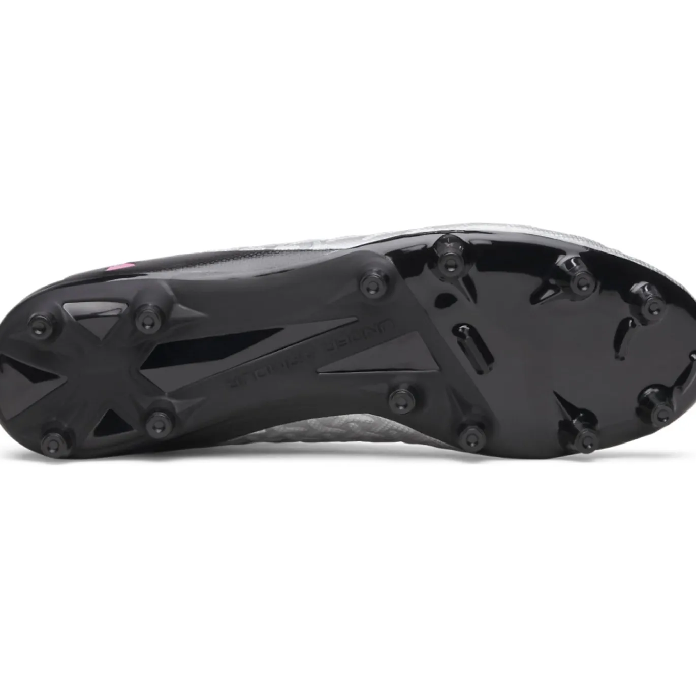 Under Armour Magnetico Select 6 Gras Voetbalschoenen (FG) Zwart Metallic Silver Felroze