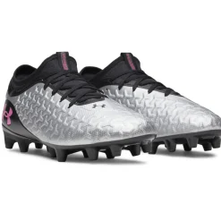 Under Armour Magnetico Select 6 Gras Voetbalschoenen (FG) Zwart Metallic Silver Felroze