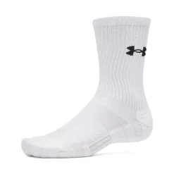 Under Armour Performance Cotton Crew Sokken 3-Pack Wit Zwart