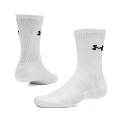 Under Armour Performance Cotton Crew Sokken 3-Pack Wit Zwart