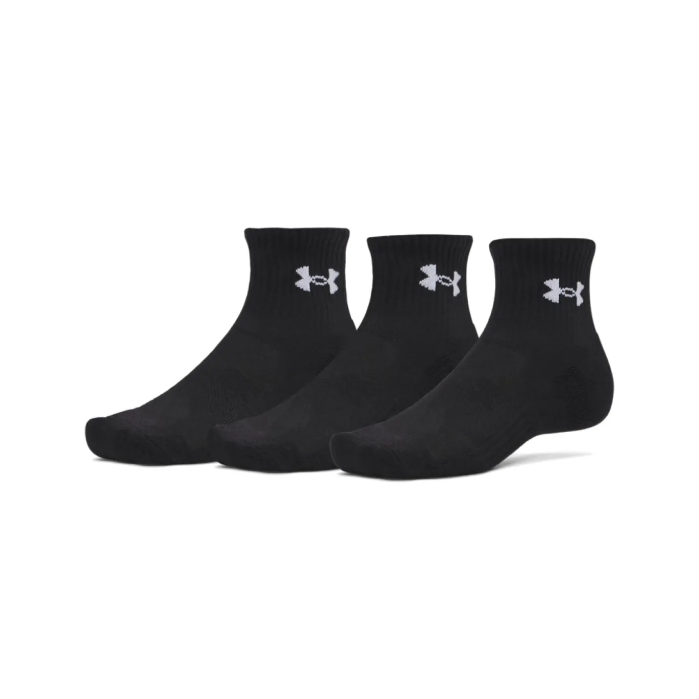 Under Armour Performance Quarter Sportsokken 3-Pack Zwart Wit