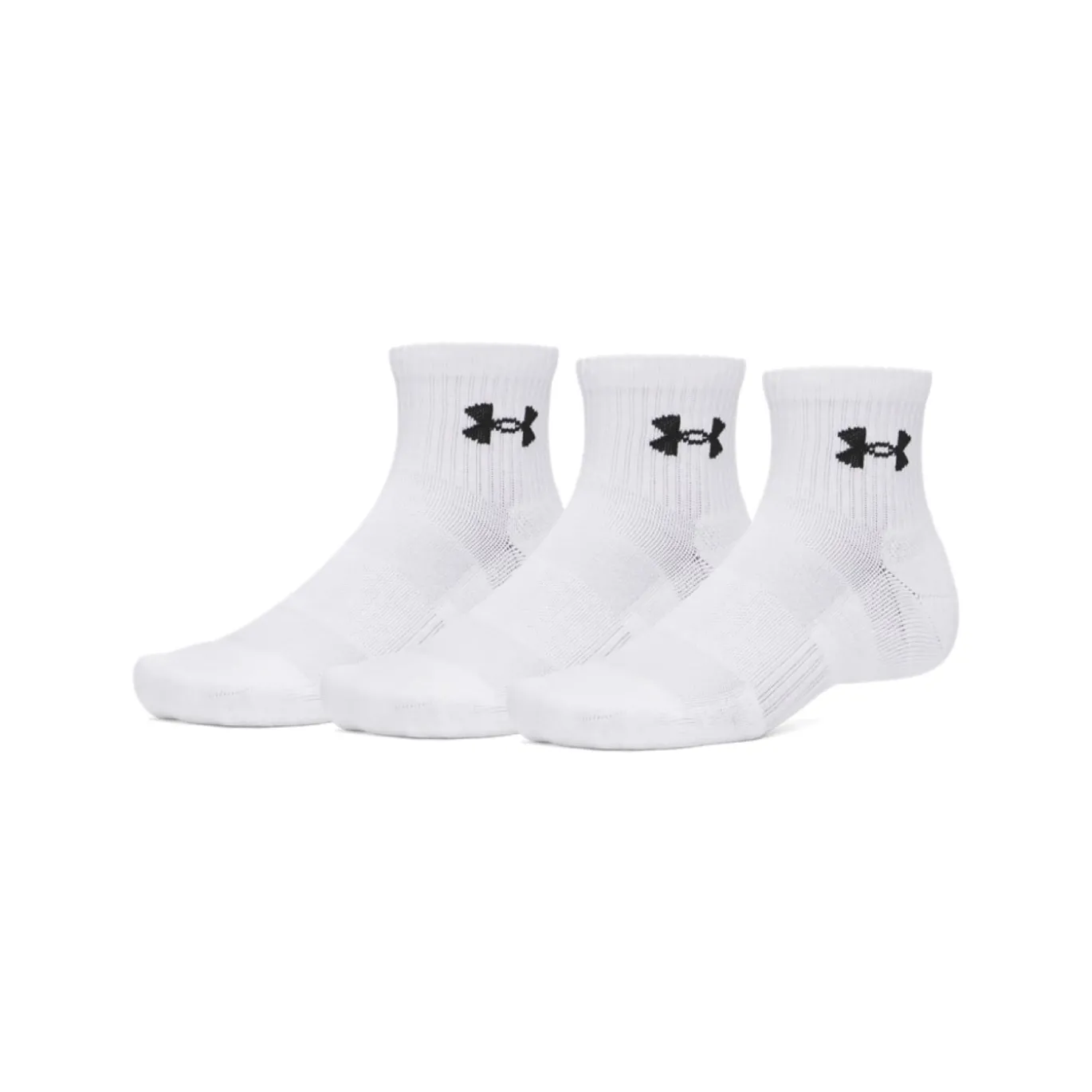 Under Armour Performance Quarter Sportsokken 3-Pack Wit Zwart