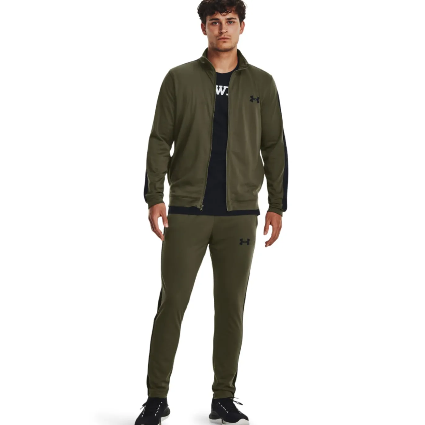 Under Armour Rival Knit Trainingspak Full-Zip Olijfgroen Zwart