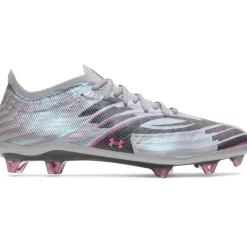 Under Armour Shadow Elite 4 Mach Gras Voetbalschoenen (FG) Grijs Zwart Roze