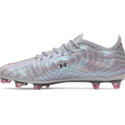 Under Armour Shadow Elite 4 Mach Gras Voetbalschoenen (FG) Grijs Zwart Roze