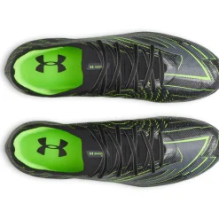 Under Armour Shadow Elite 4 Mach Gras Voetbalschoenen (FG) Zwart Metallic Black Neongroen