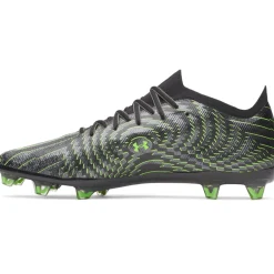 Under Armour Shadow Elite 4 Mach Gras Voetbalschoenen (FG) Zwart Metallic Black Neongroen