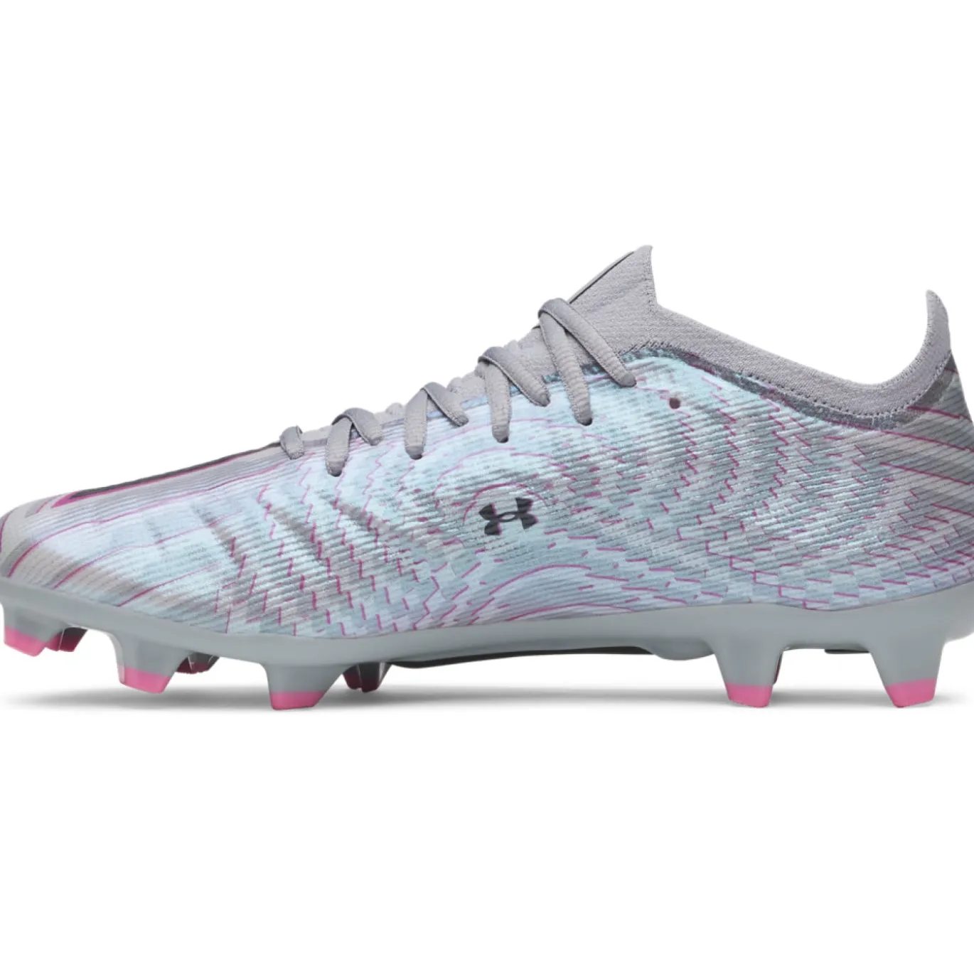 Under Armour Shadow Pro 4 Gras Voetbalschoenen (FG) Grijs Zwart Roze