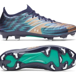 Under Armour Shadow Pro 4 Gras Voetbalschoenen (FG) Donkerblauw Bruin Groen Wit