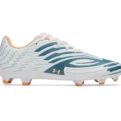 Under Armour Shadow Select 4 Gras Voetbalschoenen (FG) Wit Donkerblauw Azuurblauw Oranje