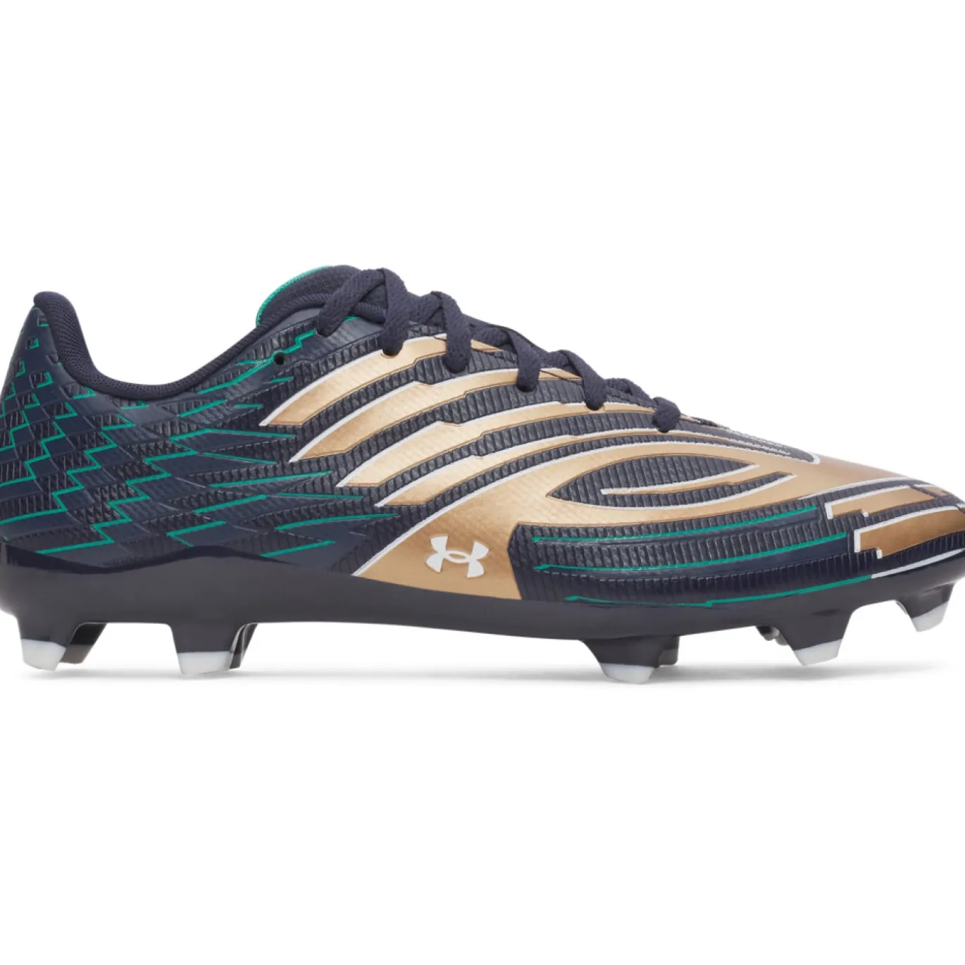 Under Armour Shadow Select 4 Gras Voetbalschoenen (FG) Donkerblauw Bruin Groen Wit