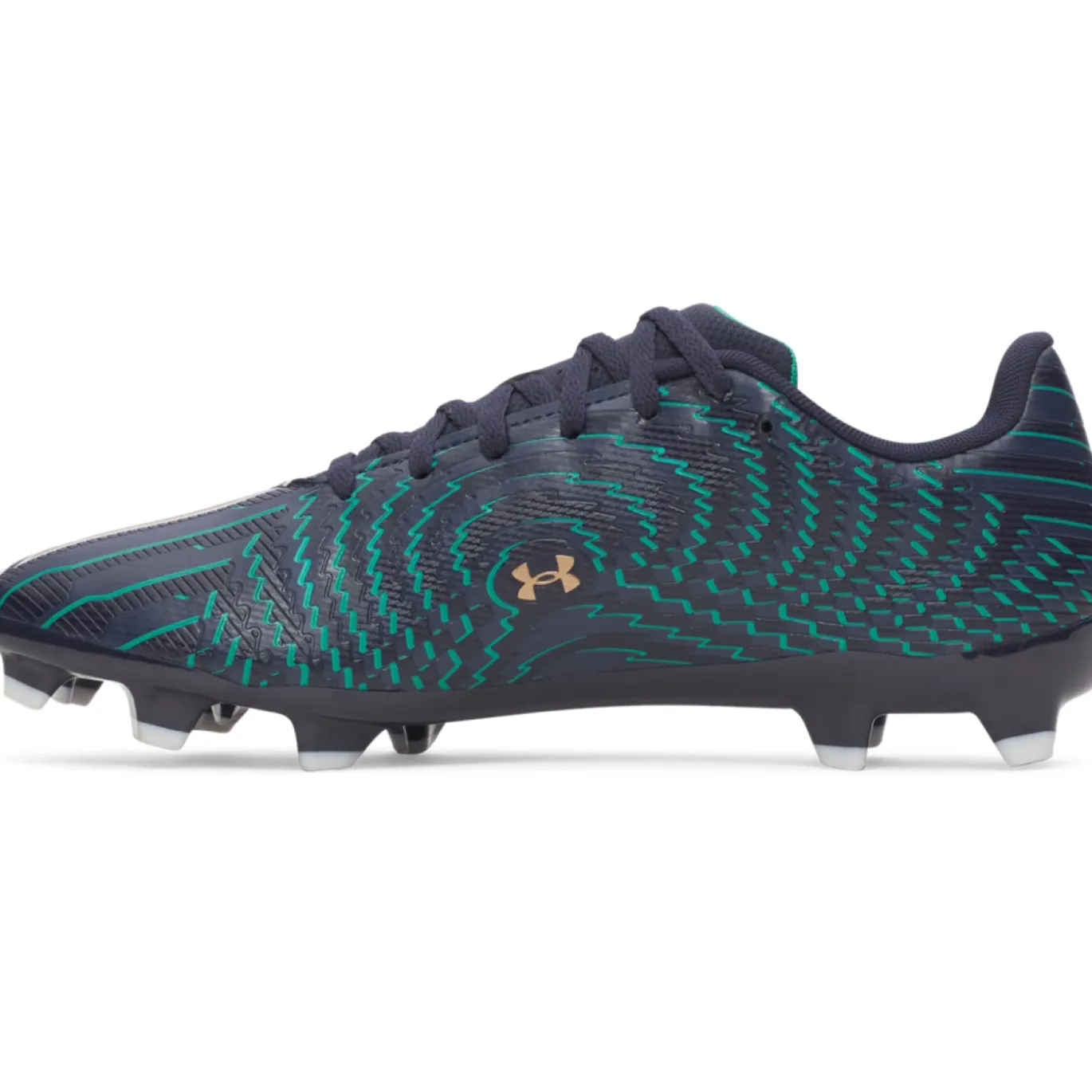 Under Armour Shadow Select 4 Gras Voetbalschoenen (FG) Donkerblauw Bruin Groen Wit