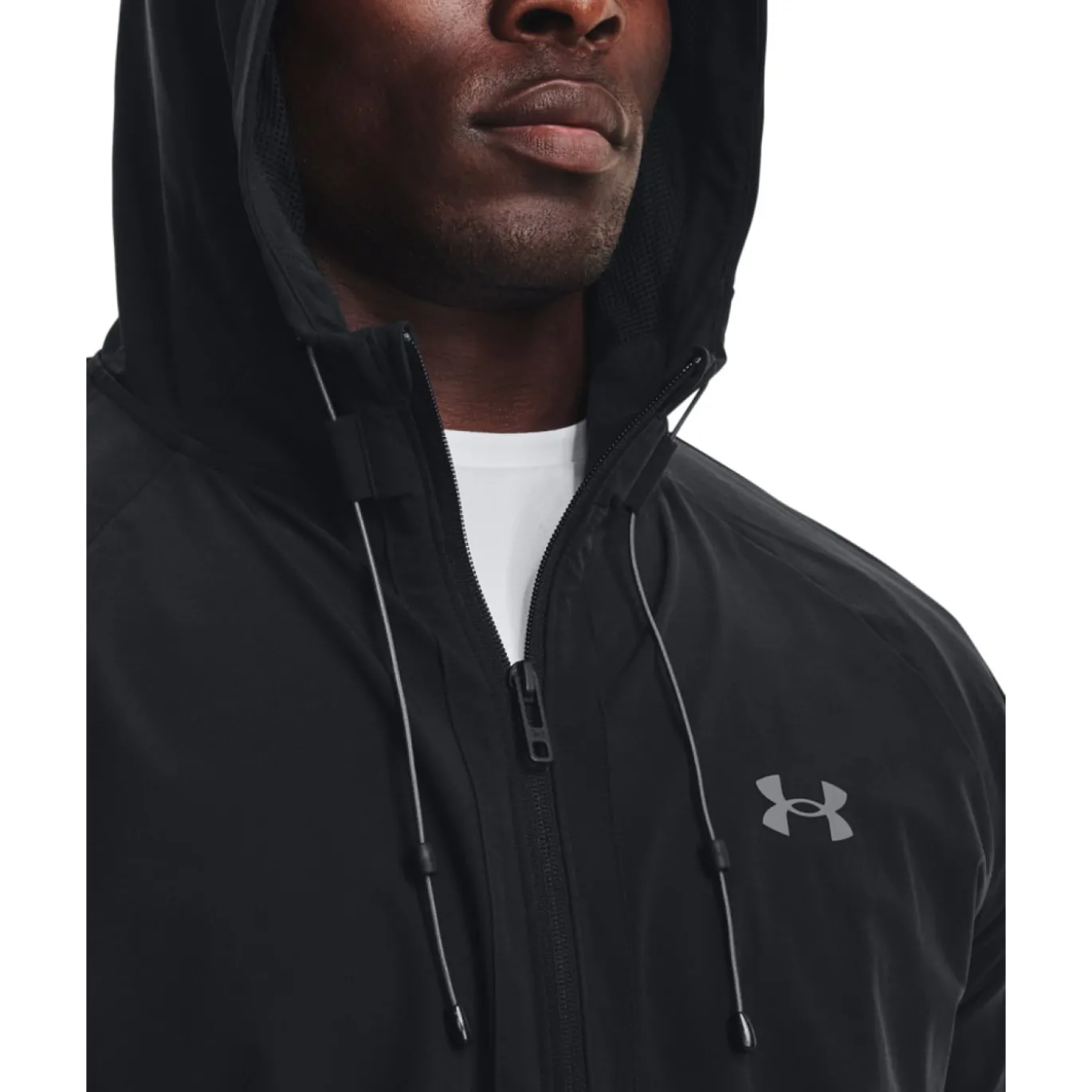 Under Armour Stretch Woven Hooded Vest Zwart Grijs