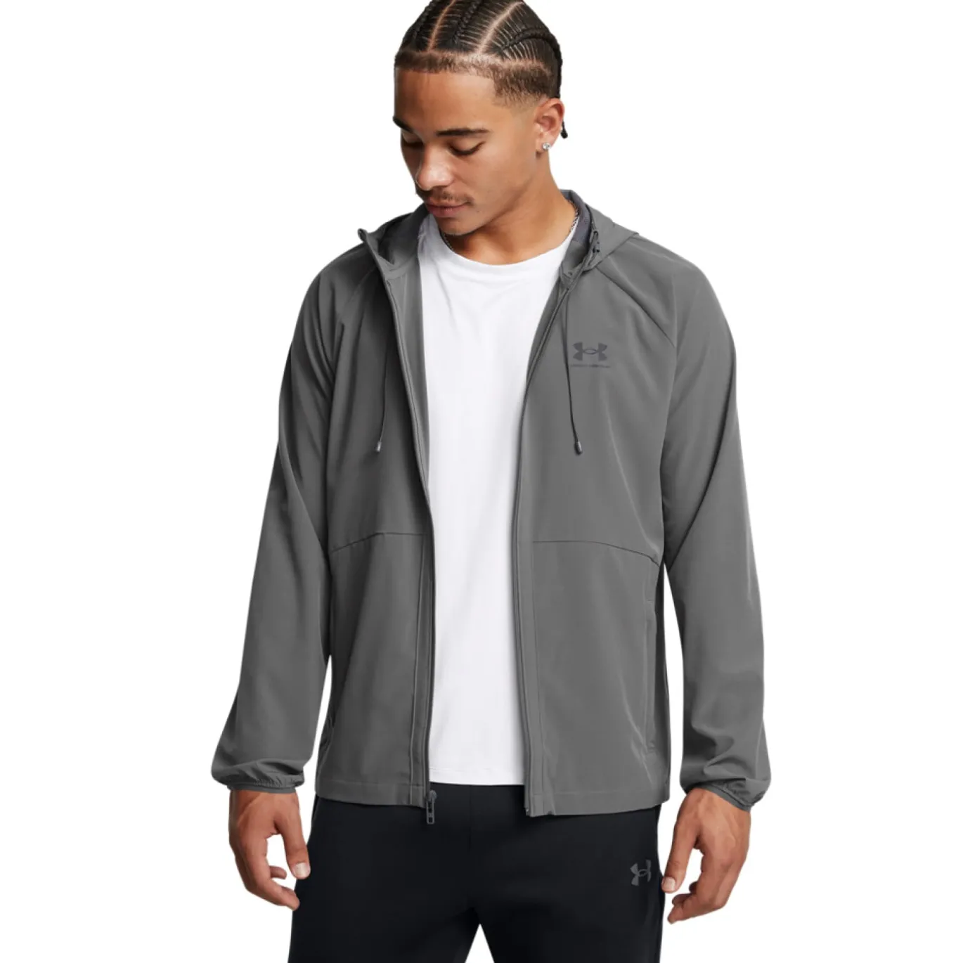 Under Armour Stretch Woven Windbreaker Grijs Zwart