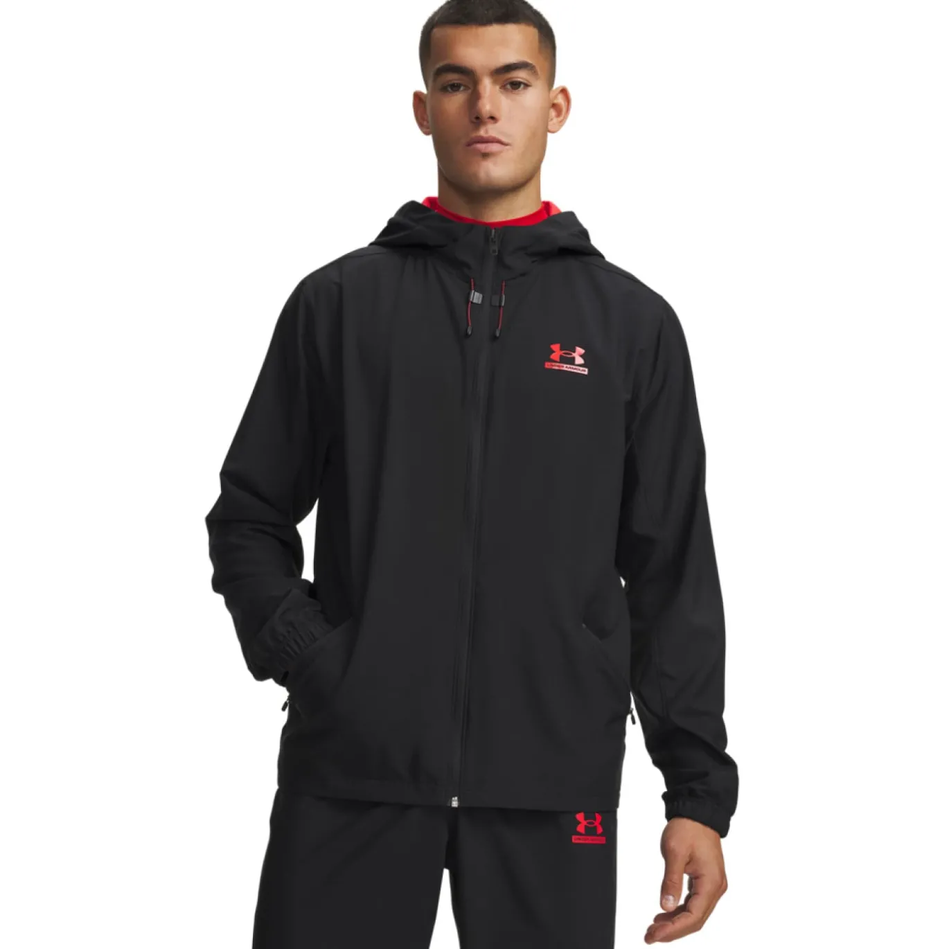 Under Armour Tech Sport Woven Trainingsjack Zwart Rood
