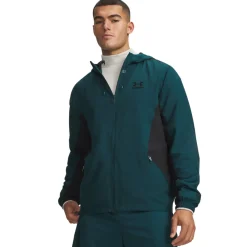 Under Armour Tech Sport Woven Trainingsjack Donkergroen Zwart