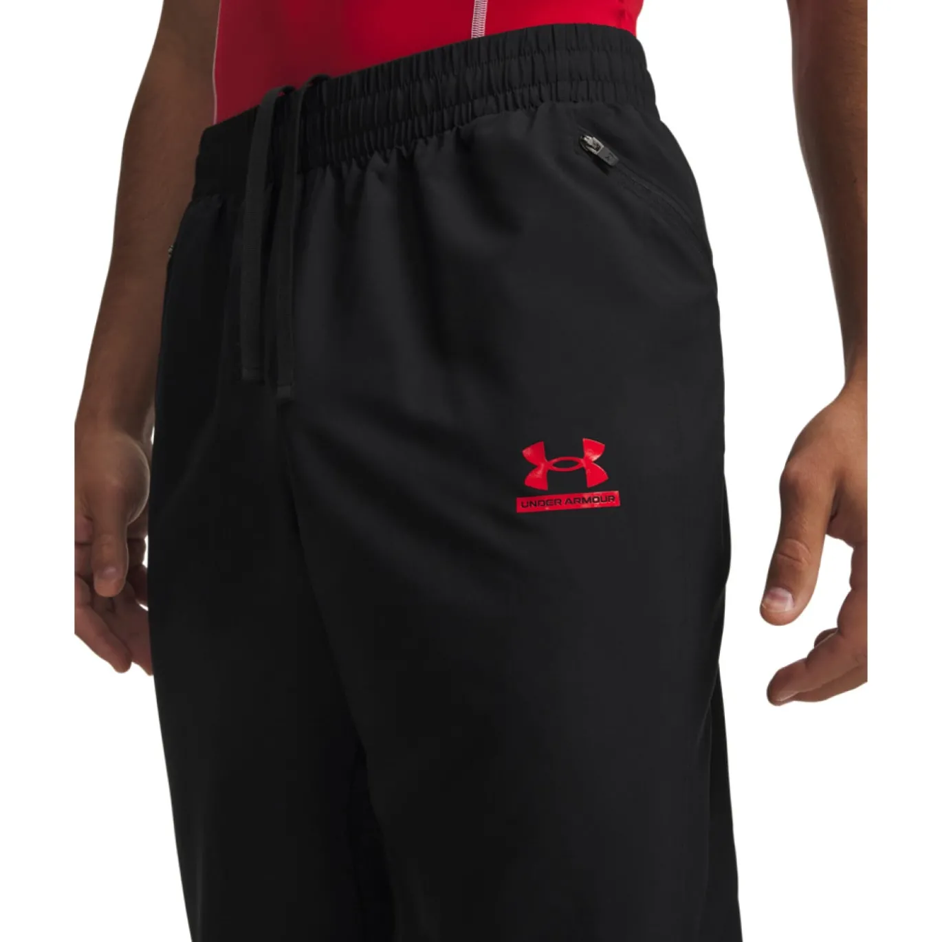 Under Armour Tech Sport Woven Trainingspak Full-Zip Zwart Rood
