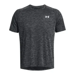 Under Armour Tech Textured Trainingsshirt Donkergrijs Zwart Wit