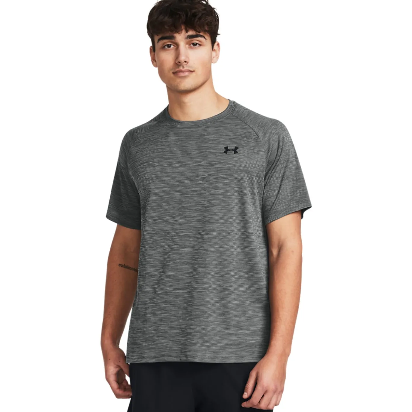 Under Armour Tech Textured Trainingsshirt Grijs Zwart
