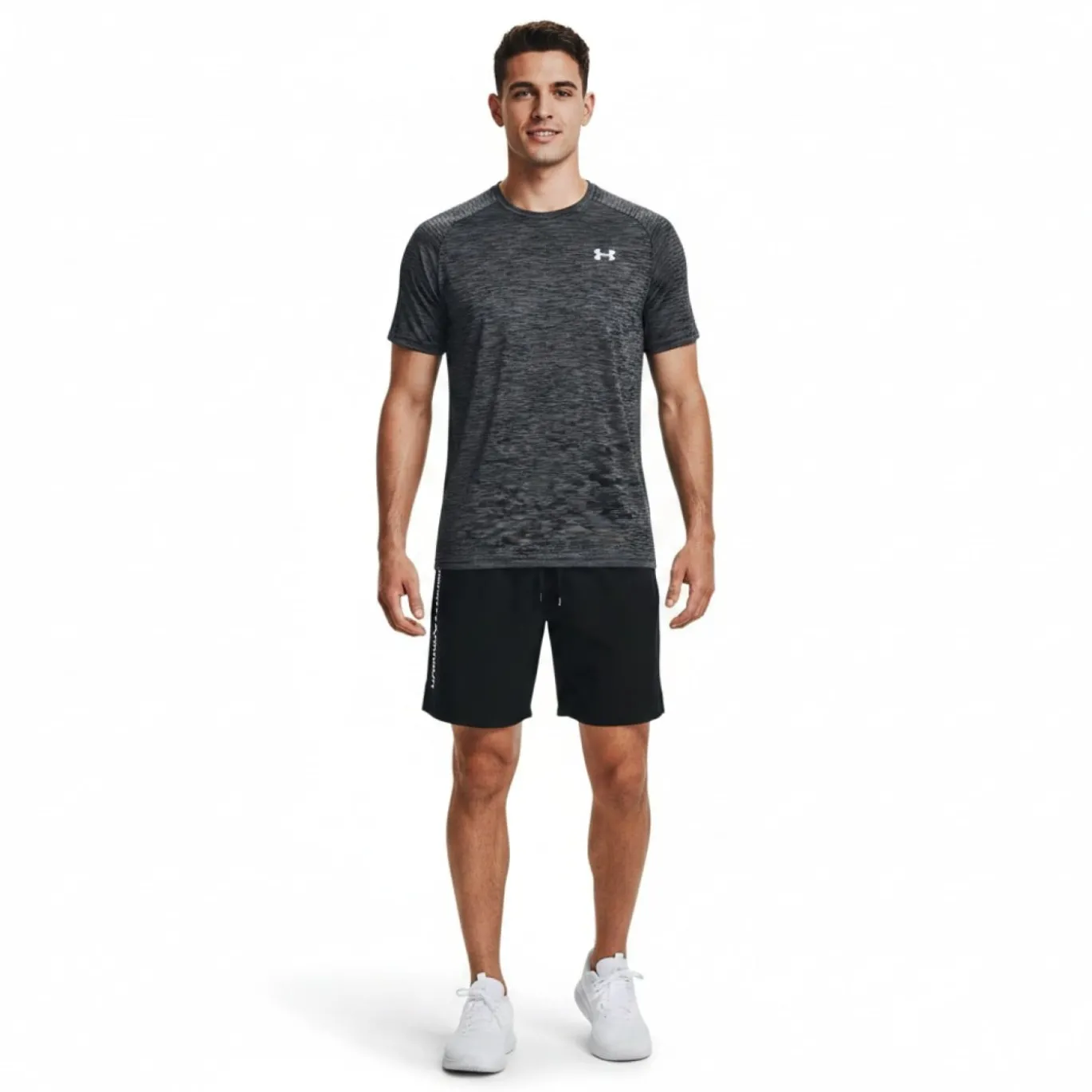 Under Armour Tech Textured Trainingsset Donkergrijs Zwart Wit