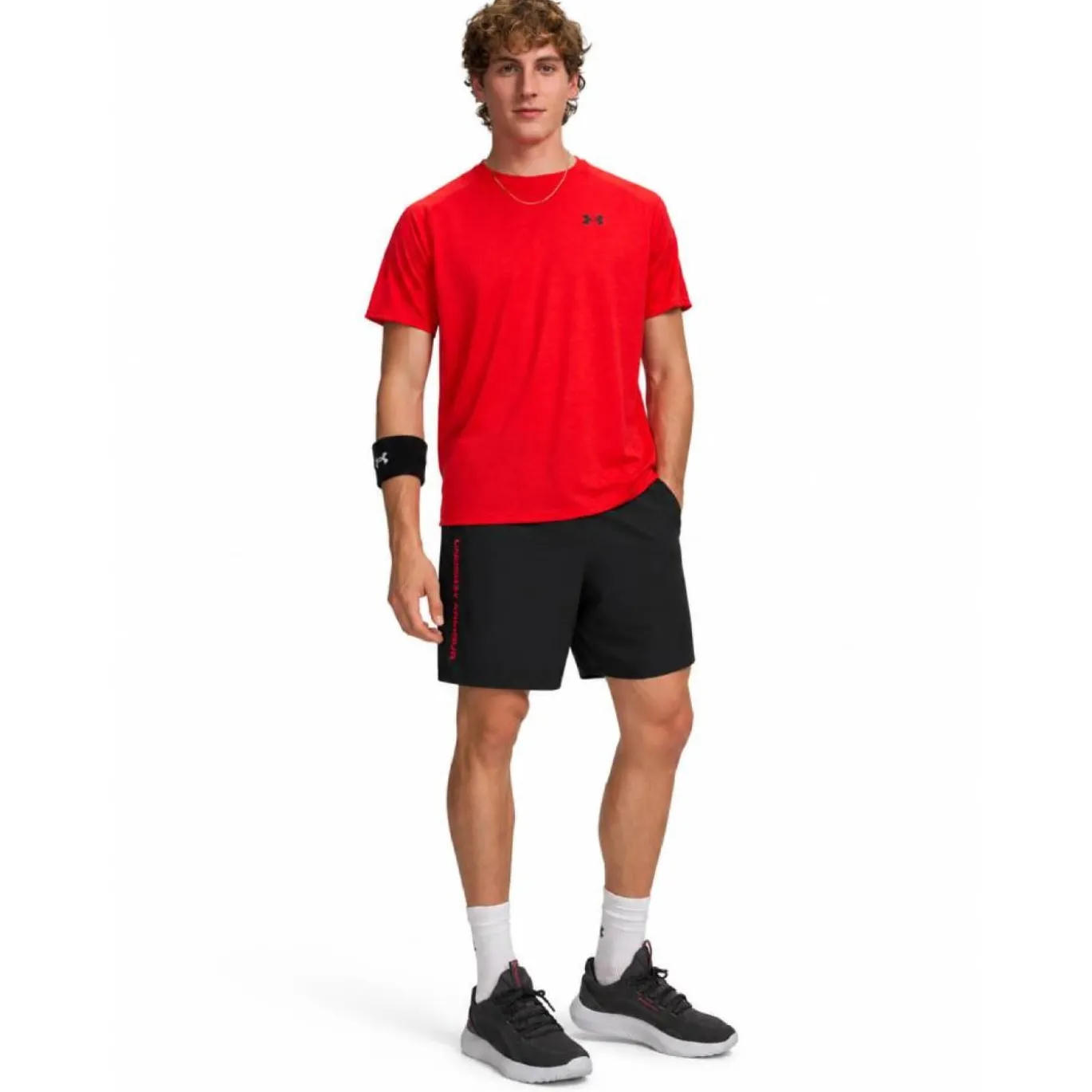 Under Armour Tech Textured Woven Trainingsset Rood Zwart