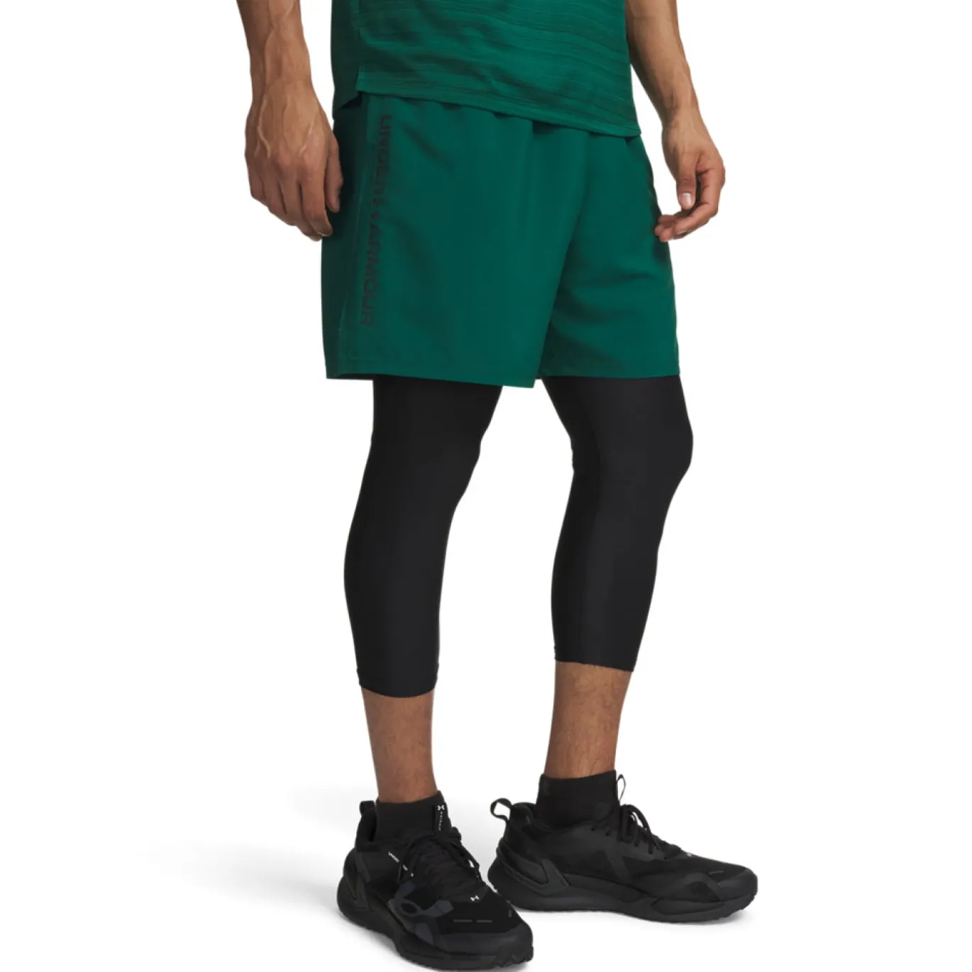 Under Armour Tech Textured Woven Trainingsset Donkergroen Zwart
