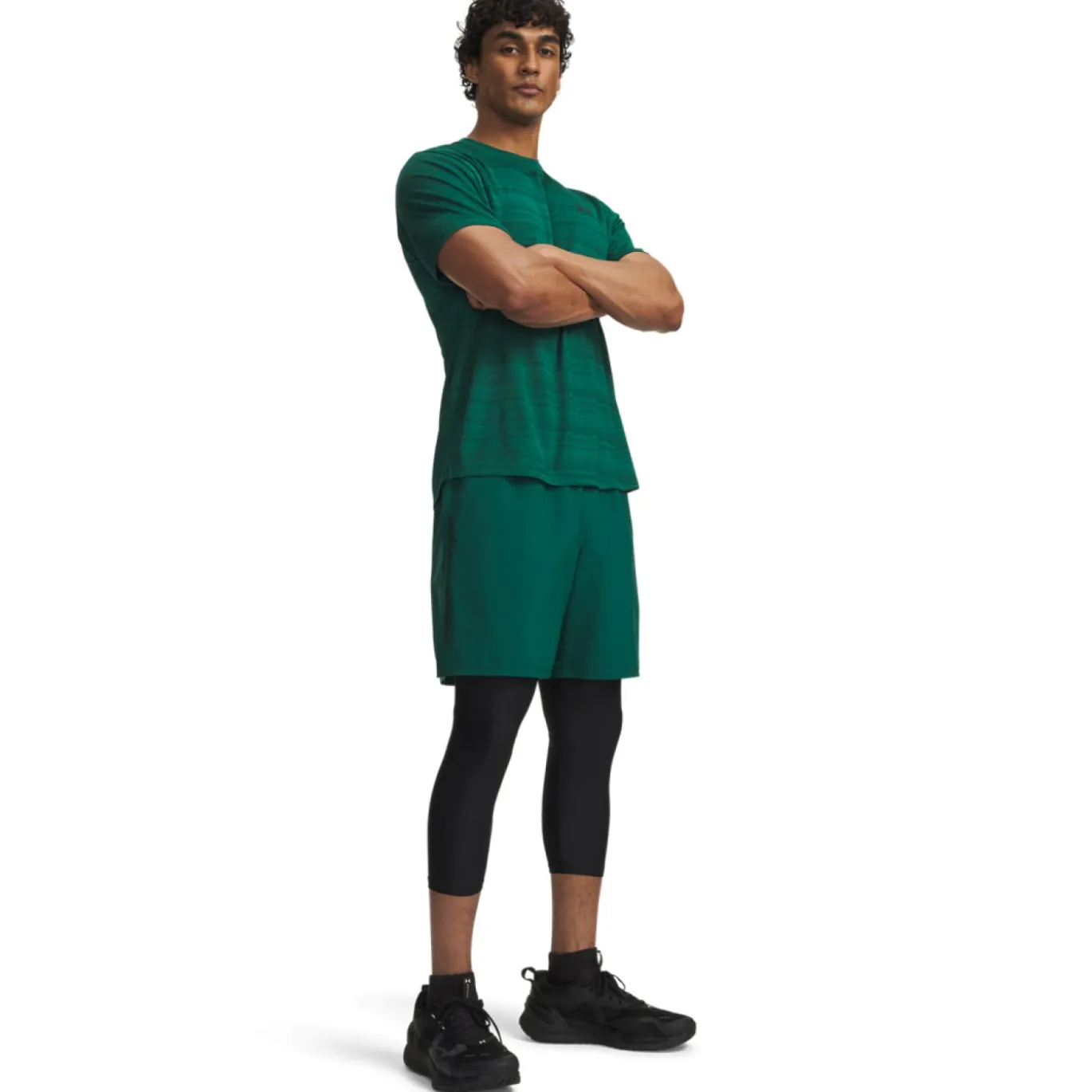 Under Armour Tech Textured Woven Trainingsset Donkergroen Zwart