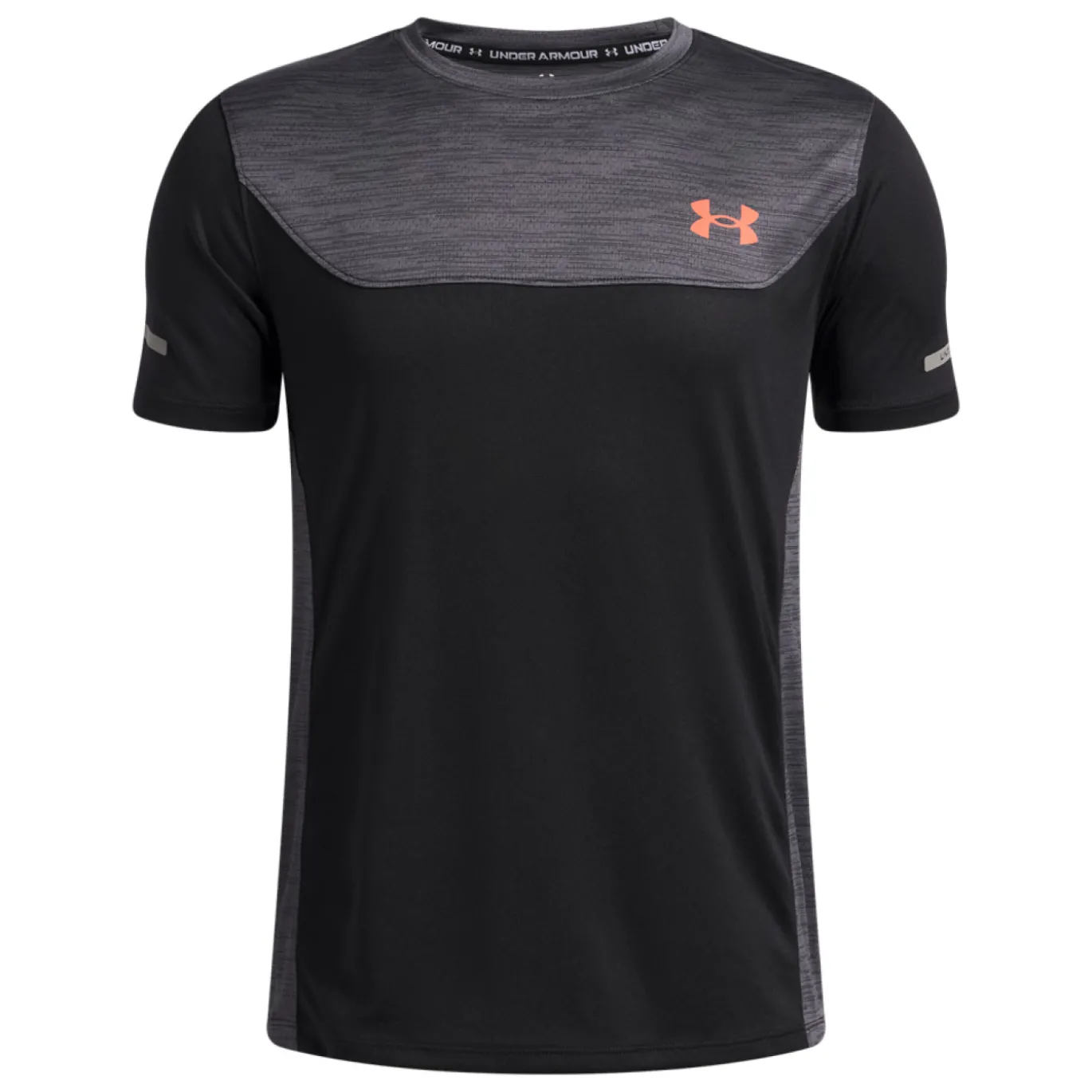 Under Armour Tech Utility Trainingsshirt Kids Zwart Donkergrijs Oranje