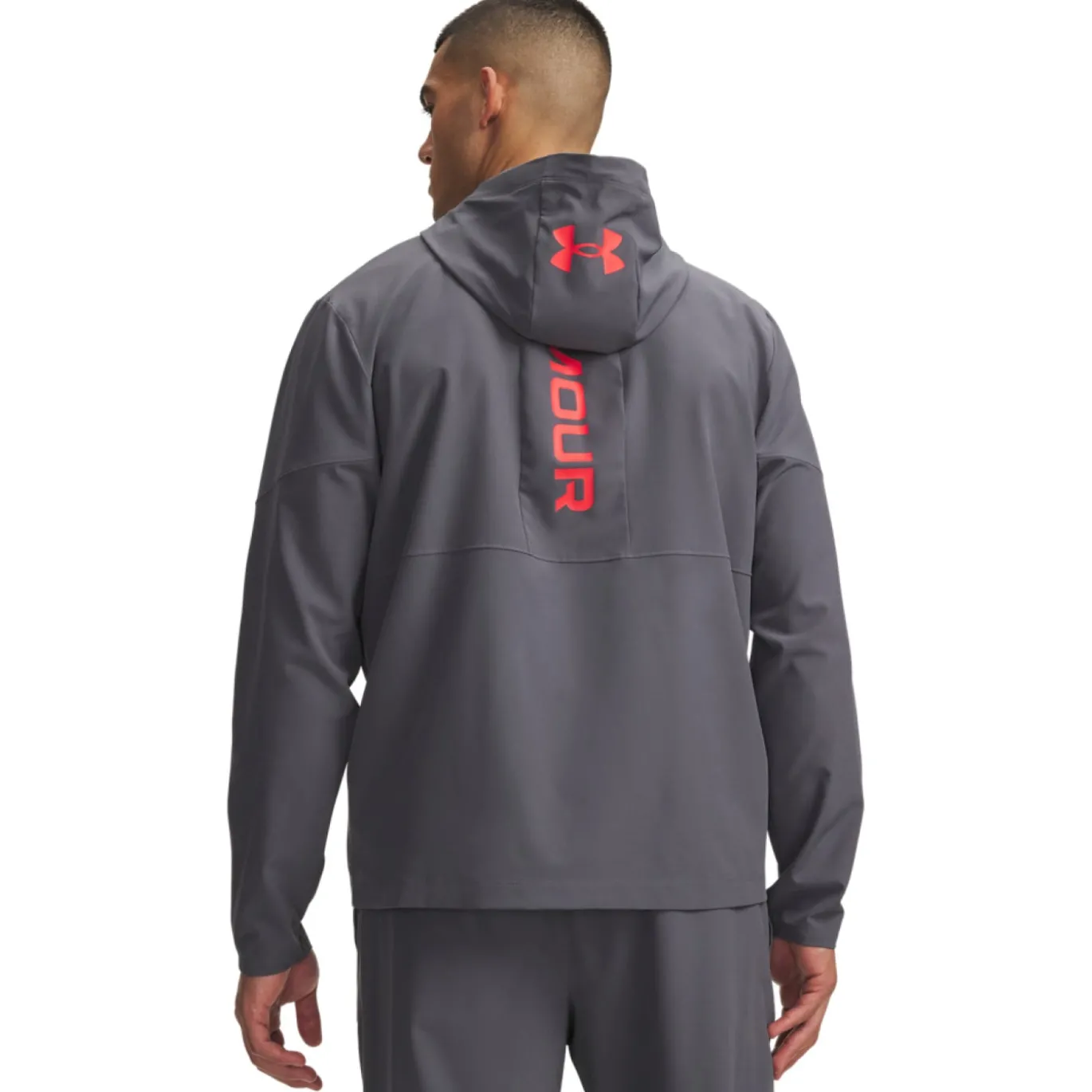 Under Armour Tech Utility Woven Jack Donkergrijs Lichtgrijs Rood
