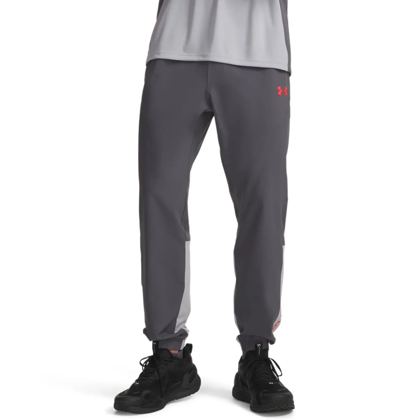 Under Armour Tech Utility Woven Trainingsbroek Donkergrijs Lichtgrijs Rood
