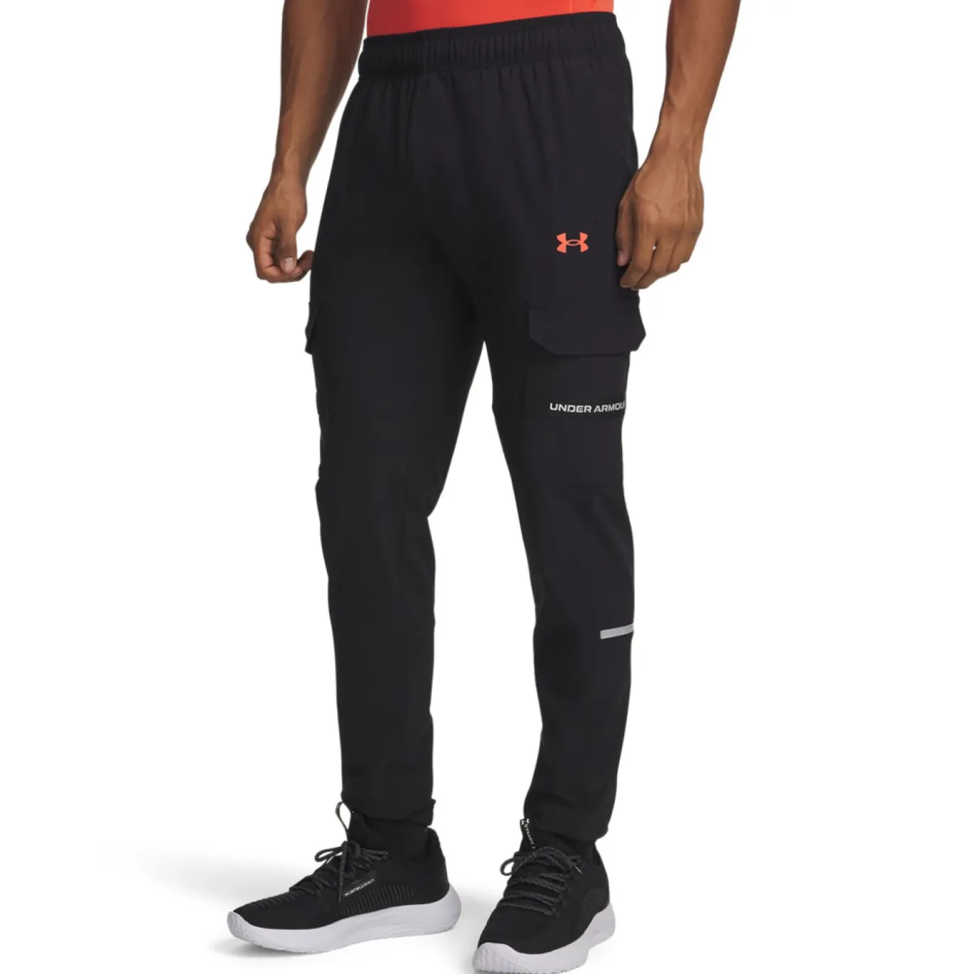 Under Armour Tech Utility Woven Cargobroek Zwart Donkergrijs Rood
