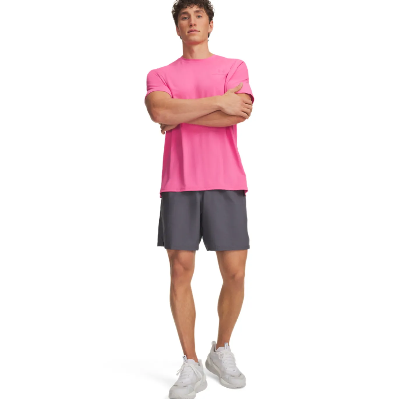 Under Armour Tech Woven Wordmark Trainingsbroekje Donkergrijs Roze