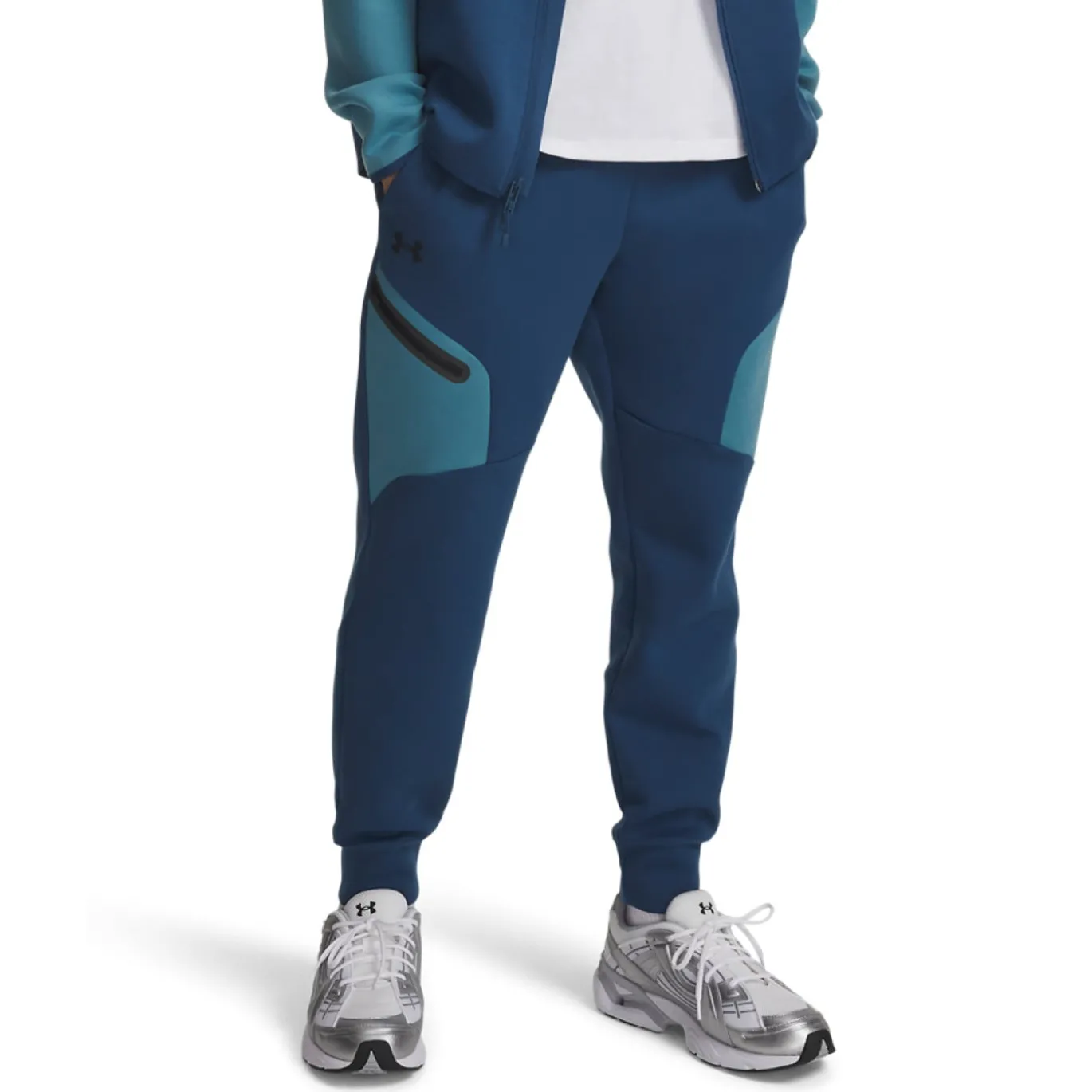 Under Armour Unstoppable Fleece Trainingspak Full-Zip Donkerblauw Lichtblauw