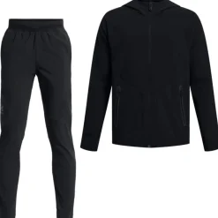 Under Armour Unstoppable Tapered Trainingspak Full-Zip Kids Zwart Donkergrijs