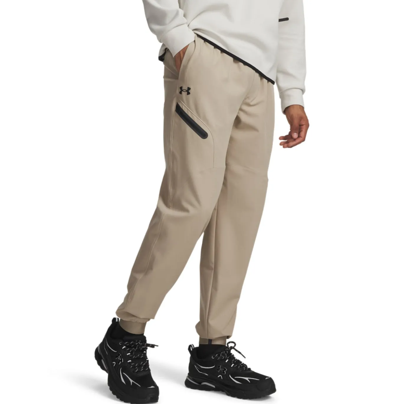 Under Armour Unstoppable Woven Trainingspak Full-Zip Beige Zwart