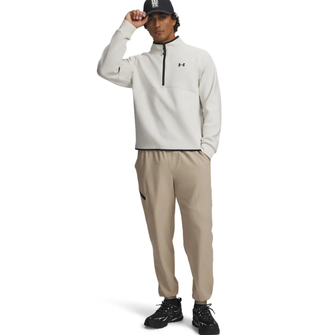 Under Armour Unstoppable Woven Trainingsbroek Beige Zwart