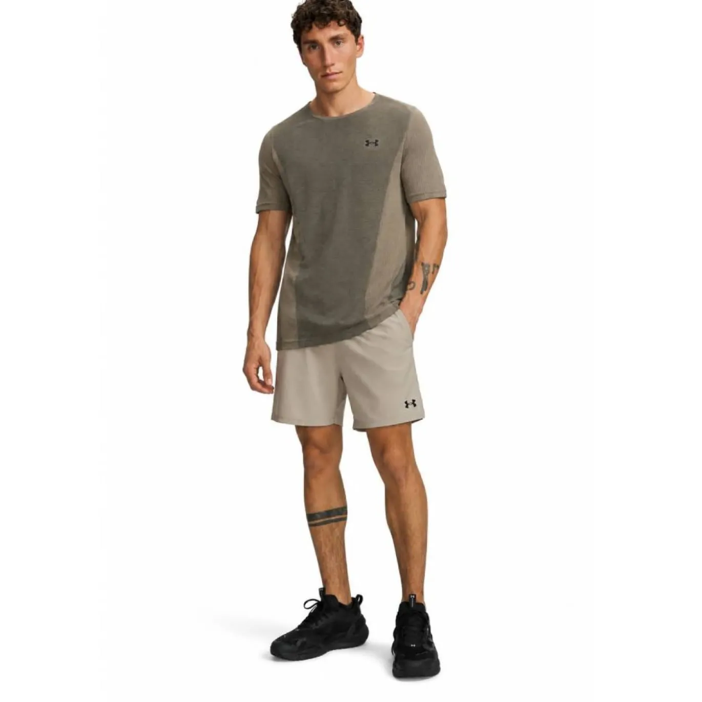 Under Armour Vanish Woven Seamless Trainingsset Bruin Lichtbruin Beige Zwart