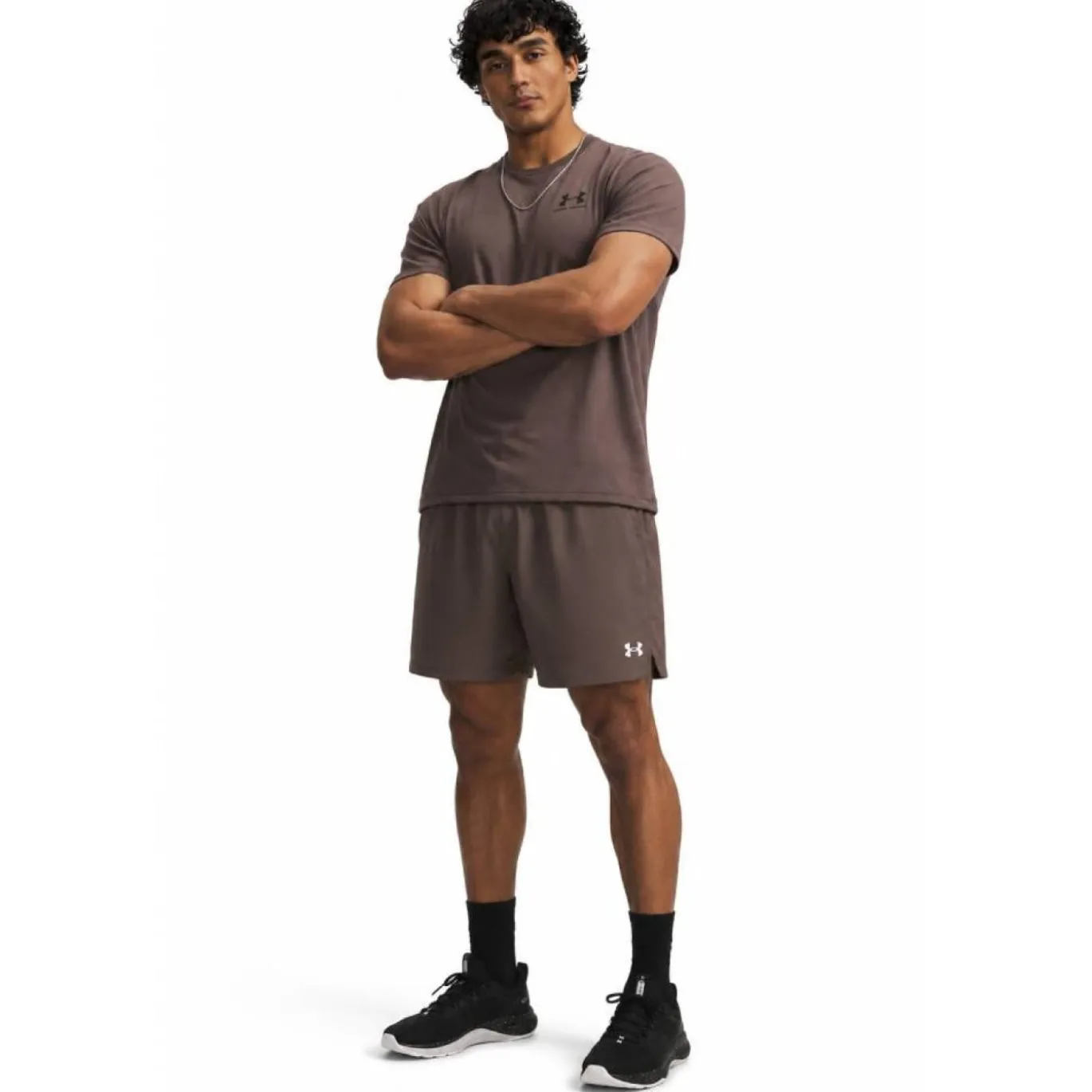 Under Armour Vanish Woven Seamless Trainingsset Donkerbruin Zwart Wit