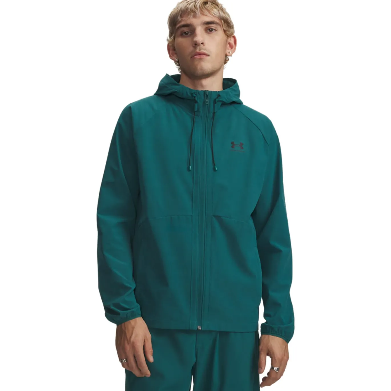 Under Armour Vibe Woven Windbreaker Donkergroen Zwart