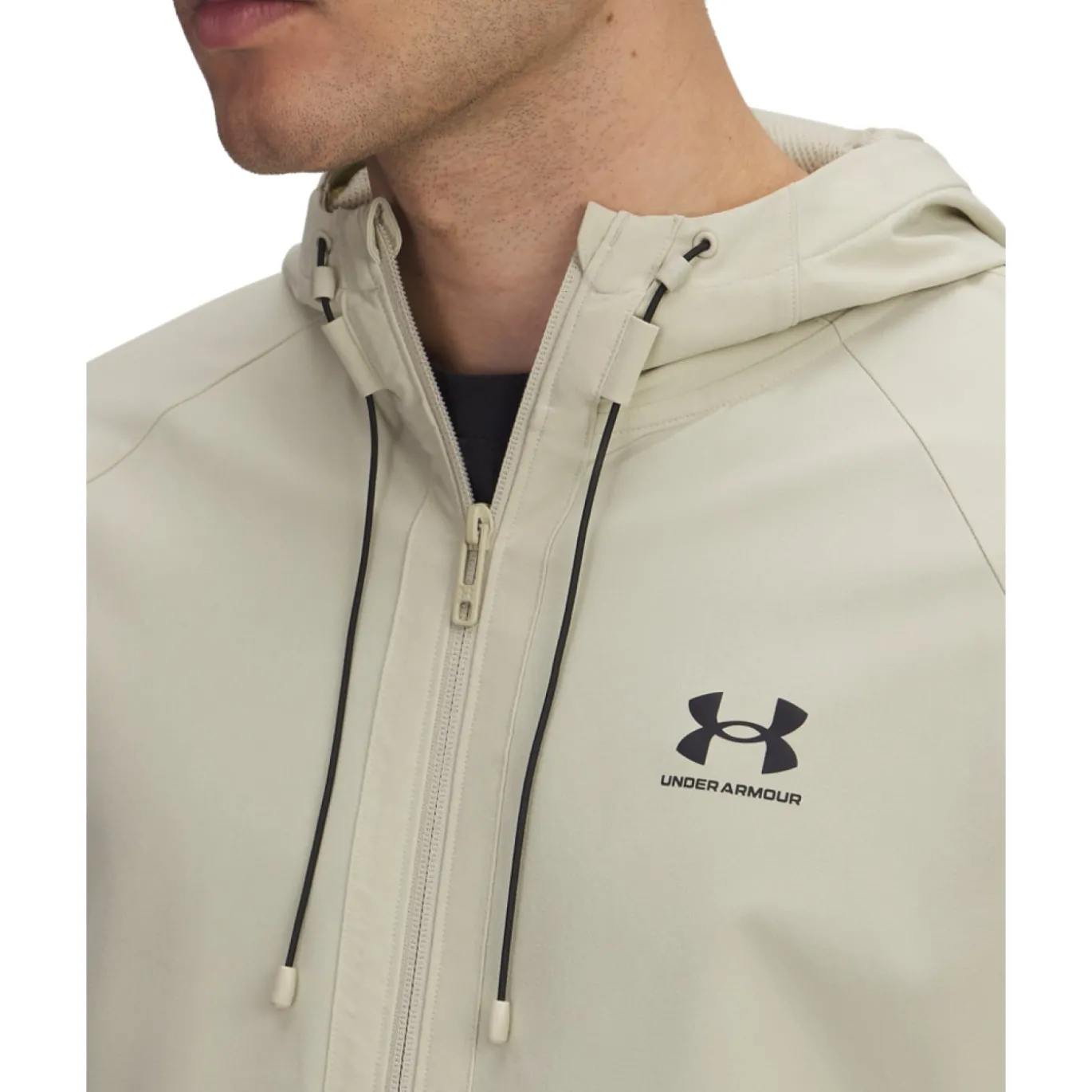 Under Armour Vibe Woven Windbreaker Beige Zwart