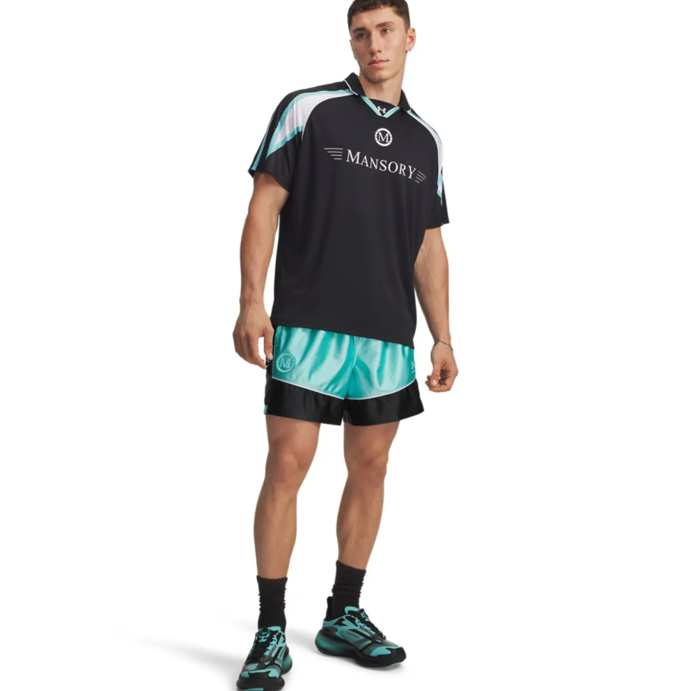 Under Armour x Mansory Terrace Trainingsbroekje Turquoise Zwart Wit
